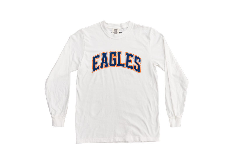White Long Sleeve Comfort Color with EAGLES