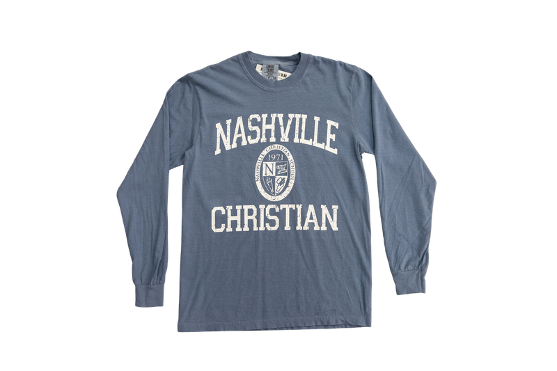 Long Sleeve Blue Jean Vintage Crest
