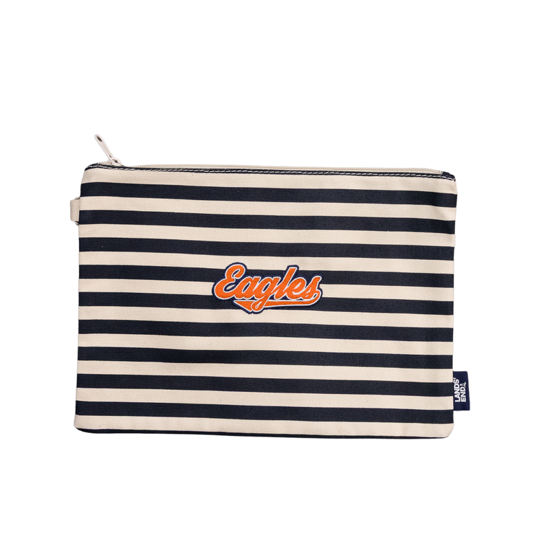Lands End Large Striped Pouch