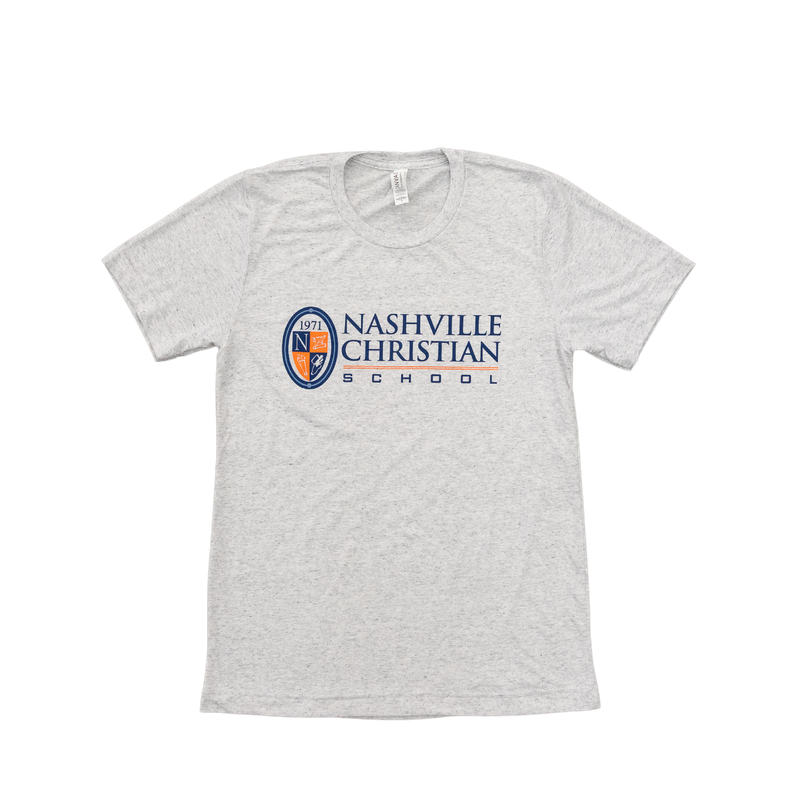 White Fleck T-shirt with Crest and Logo