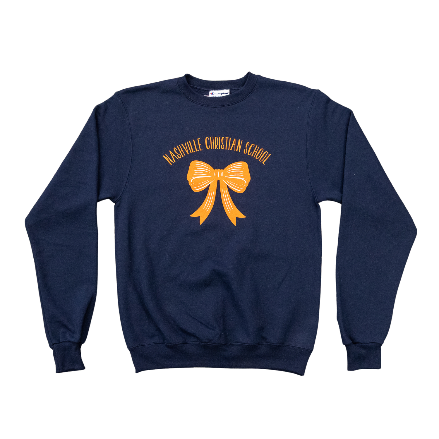 Navy Crew with Orange Bow