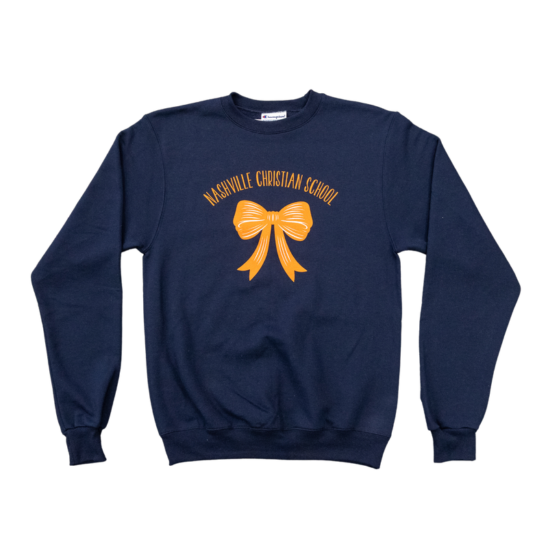 Navy Crew with Orange Bow