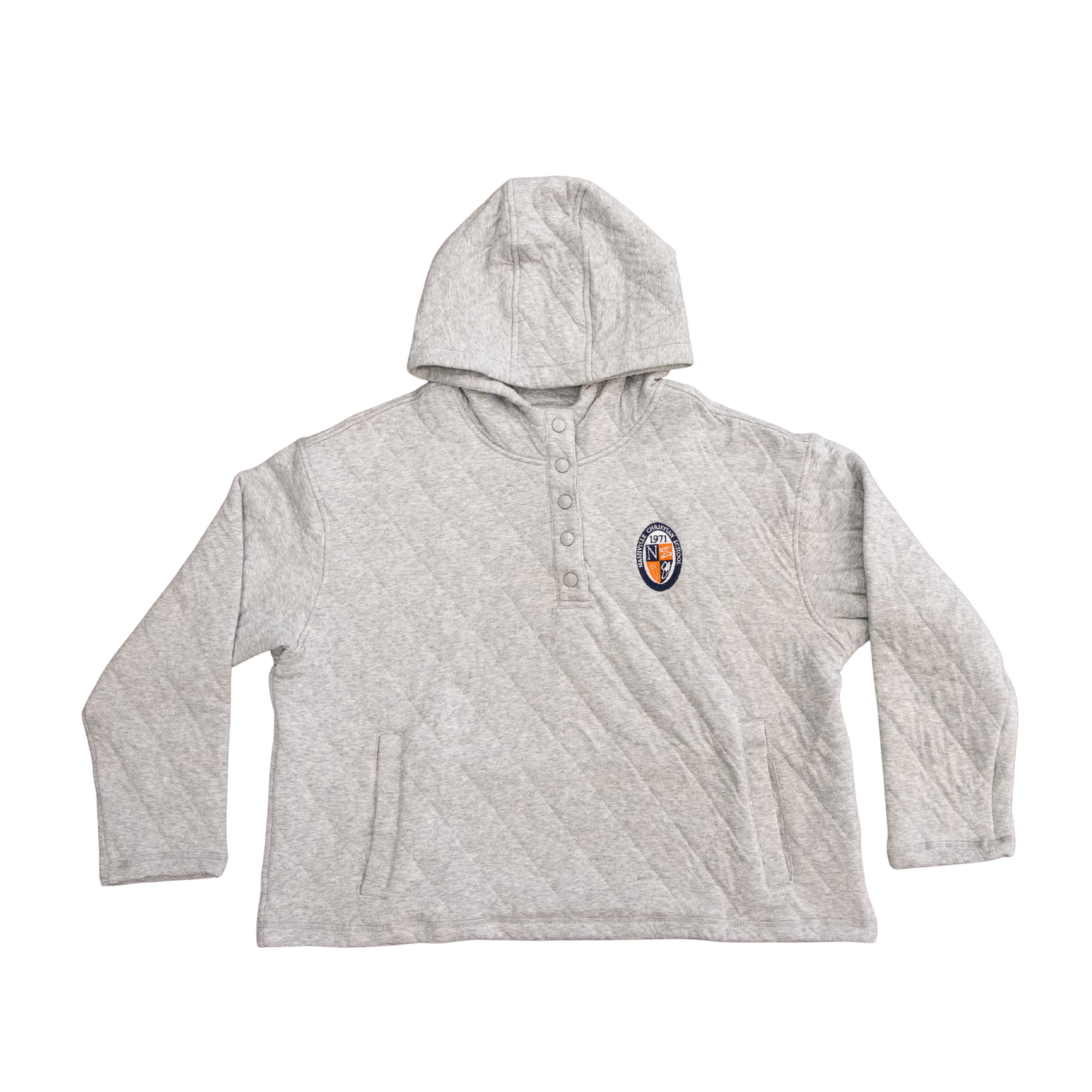 Lands&#39; End Quilted Henley Pullover Hoodie