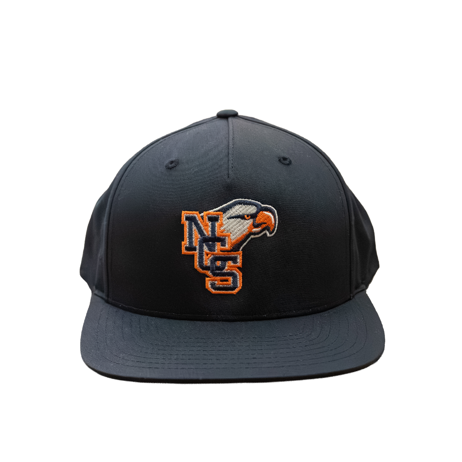 Richardson Flat- Brim Navy Trucker Hat with Logo