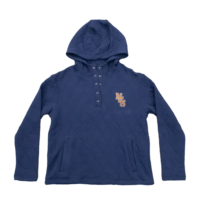 Lands' End Navy Quilted Hoodie