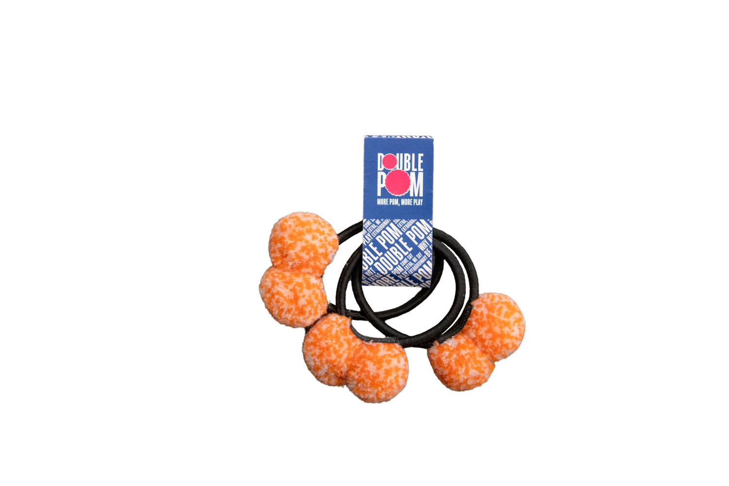 Double Pom Hair Tie -  Orange