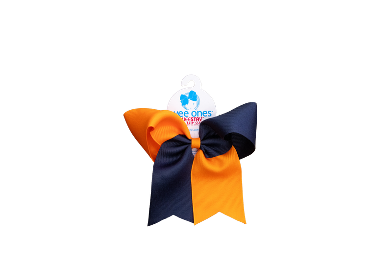 Wee Ones Two Toned Navy/Orange  Bow