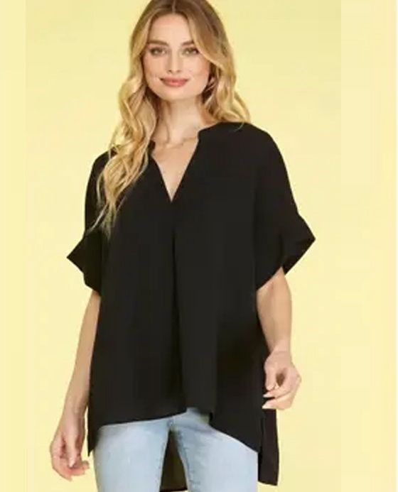 StyleUSA | Top 49 | VNeck, Colour: Black, Size: Small