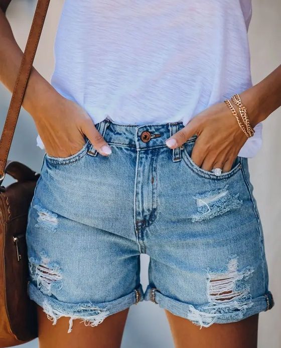 Rosa | Short 49 | frayedDenim