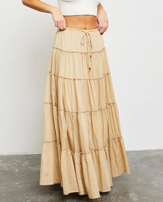 Mustard Seed | Skirt | Maxi Tiered, Size: Small