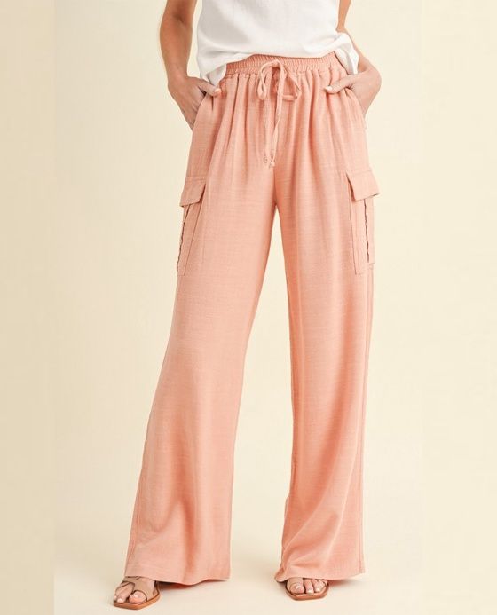 Yelete | Pant | Cargo - Peach Salmon
