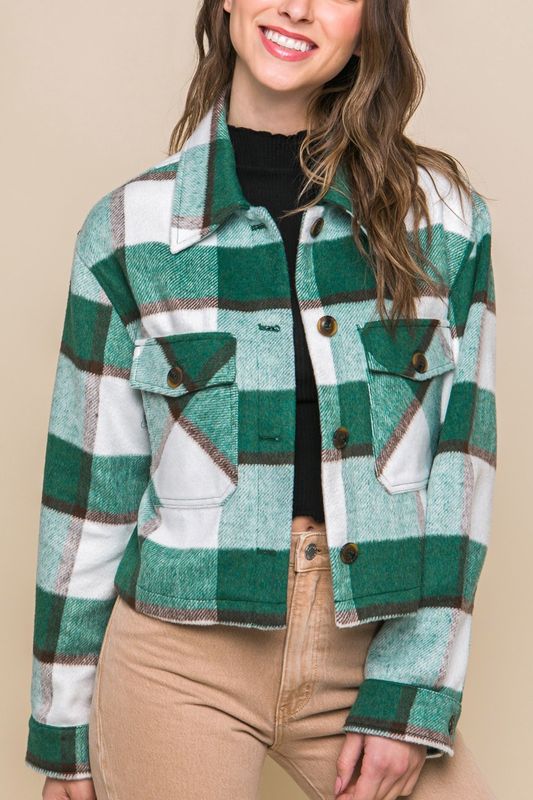 Love Tree | Jacket | Plaid Green Short