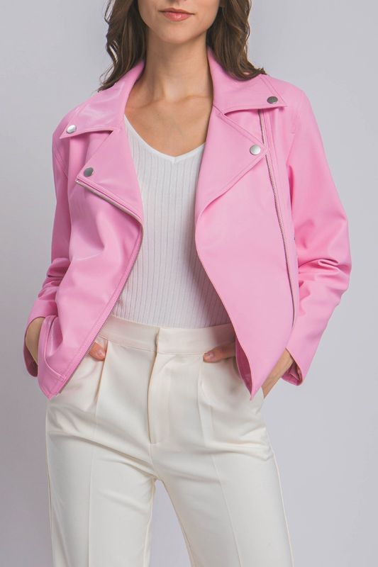 Love Tree | Jacket | Faux Leather - Pink