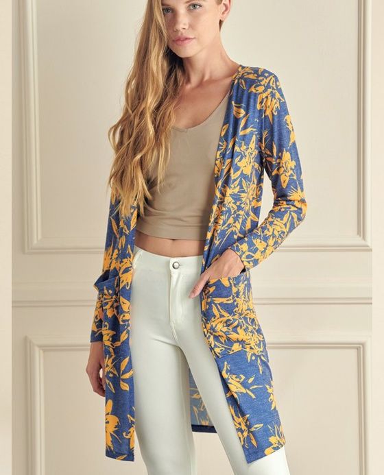Yelete | Cardigan | Blue Floral
