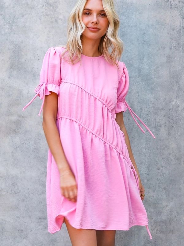 Kori America | Dress | Pink Asymmetric Ribbon