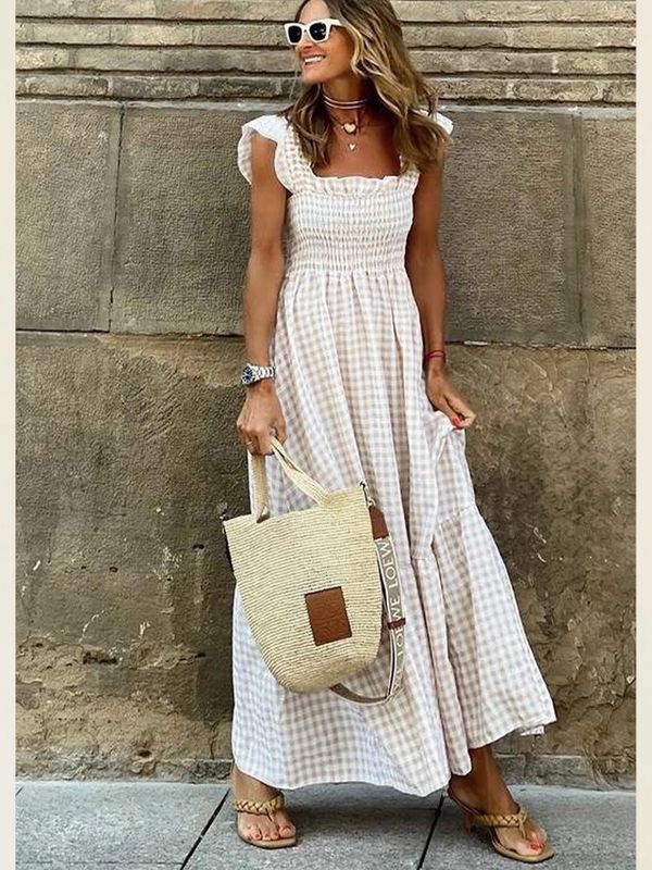 Fashion Combo | Dress | Gingham Cream