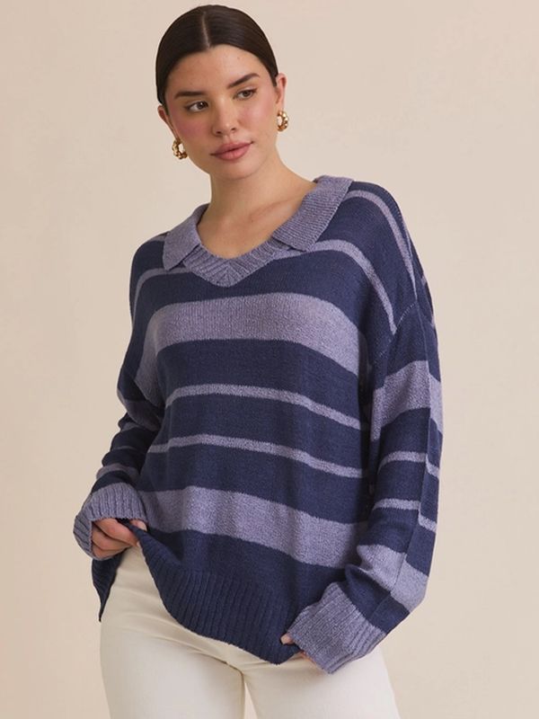 Gilli | Top | Blue Stripe Sweater