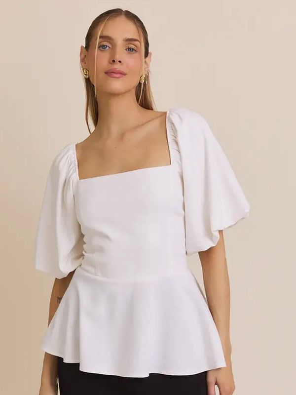 Gilli | Top | White Flowy Blouse