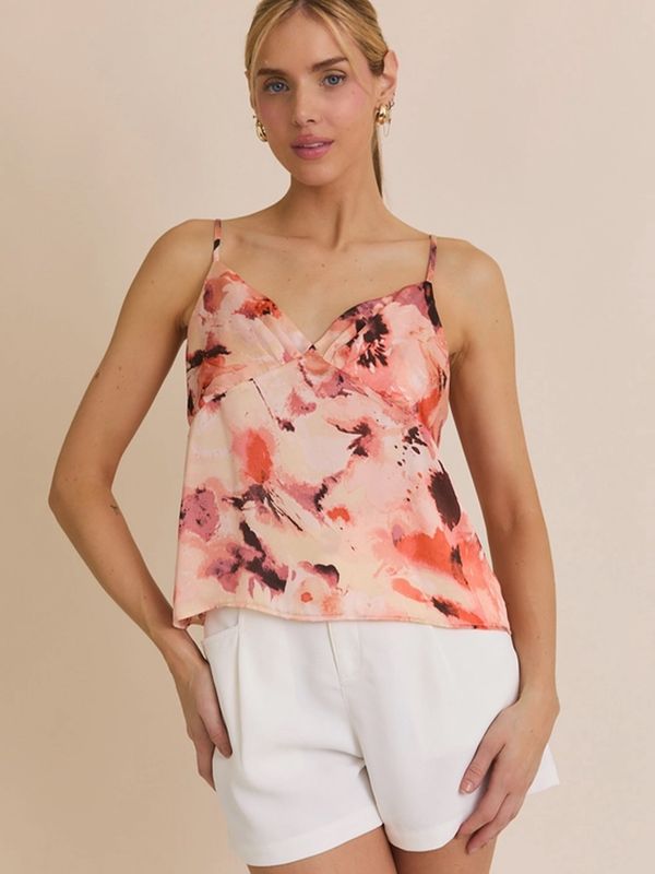 Gilli | Top | Peach Floral Camisole