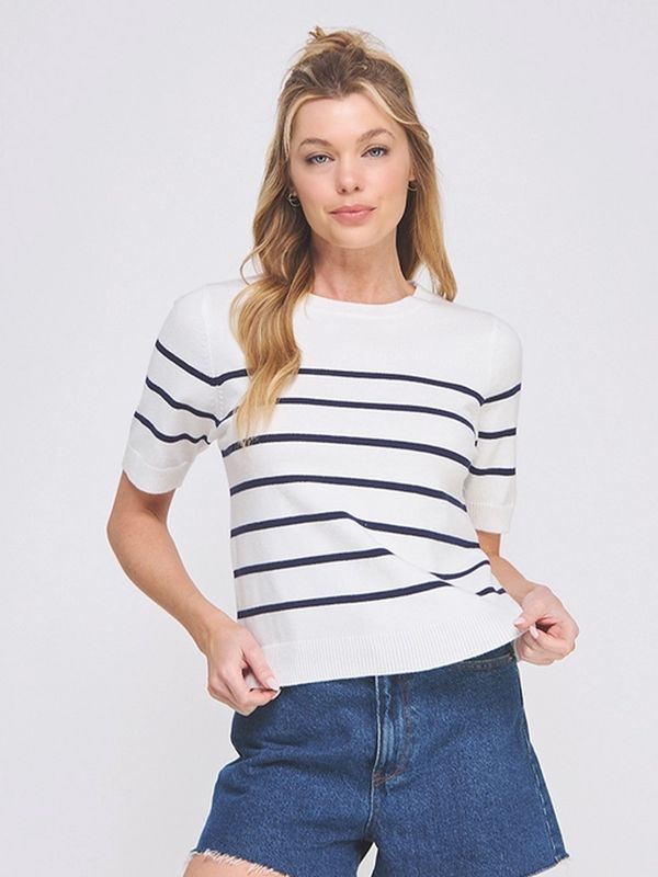 Allie Rose | Top | Navy Stripes