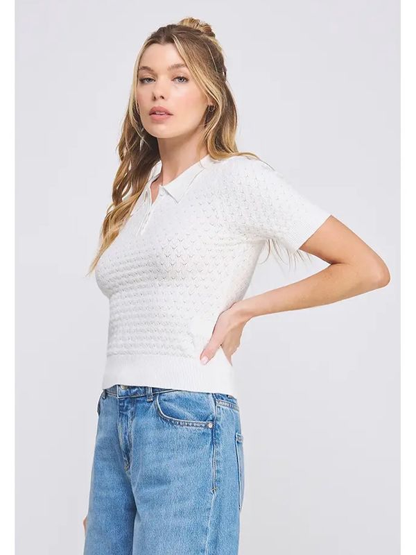 Allie Rose | Top | White Pointelle