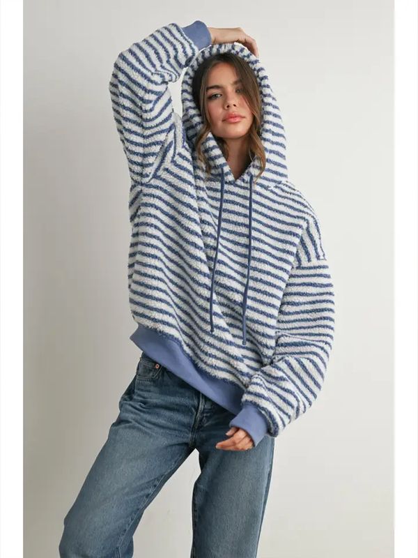 Buttermelon | Top | Striped Puffy Hoodie