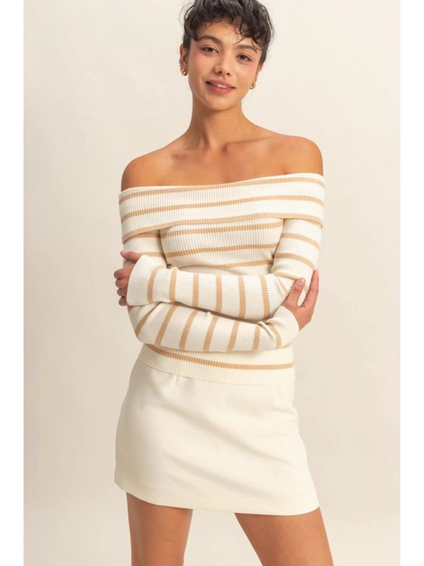 HYFVE | Top | Off-Shoulder Taupe