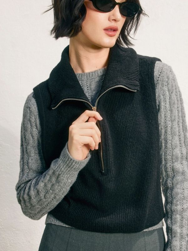Dress Forum | Sleeveless Neck Warmer - Black