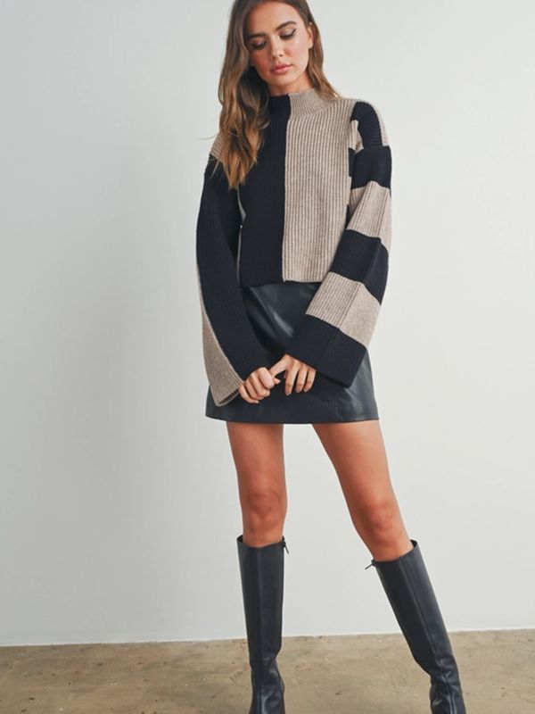 Buttermelon | Top | Color Block - Black Oat