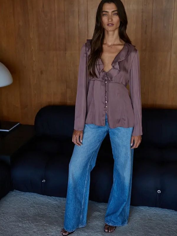 By Together | Top | Ruffled Blouse - Chocolate Rose