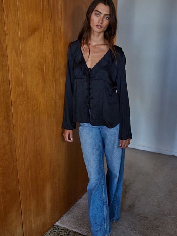 By Together | Top | Ruffled Blouse - Black