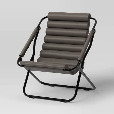 Sling Dorm Chair Gray - Room Essentials: Faux Leather Upholstery, Steel Frame, No Assembly Required