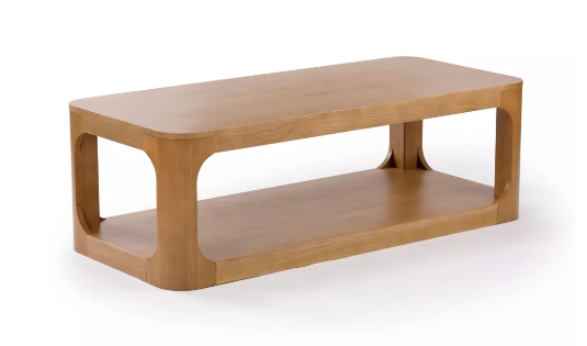 Plank+Beam 54" Modern Rectangular Coffee Table, Coffee Table for Living Room, Walnut