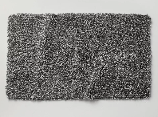 21''x 34'' melange looped bath rug dark grey