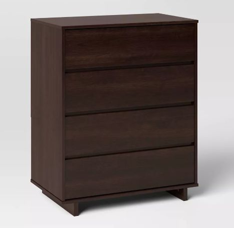 1 Modern 4 Drawer Dresser Espresso - Room Essentials: Laminated, Contemporary Storage