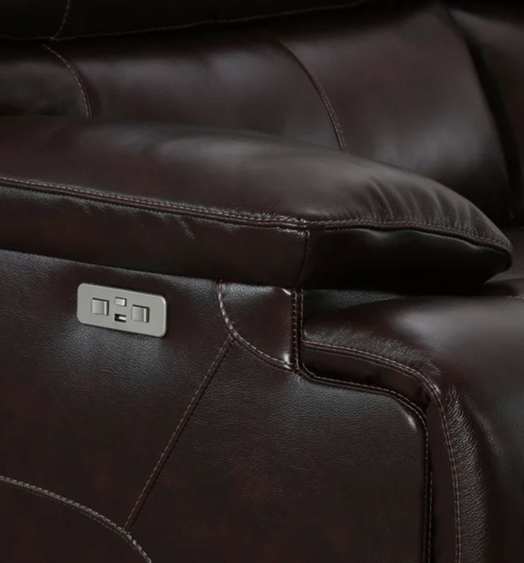 ALEENA LEATHER POWER LOVESEAT