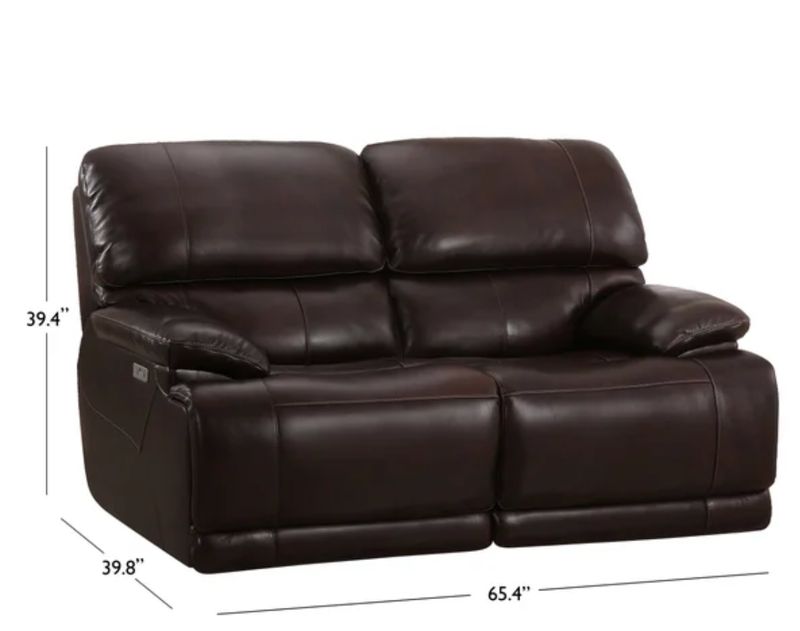 ALEENA LEATHER POWER LOVESEAT