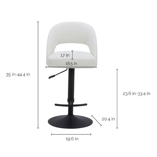 BRIGHTPORT ADJ BARSTOOL WHITE