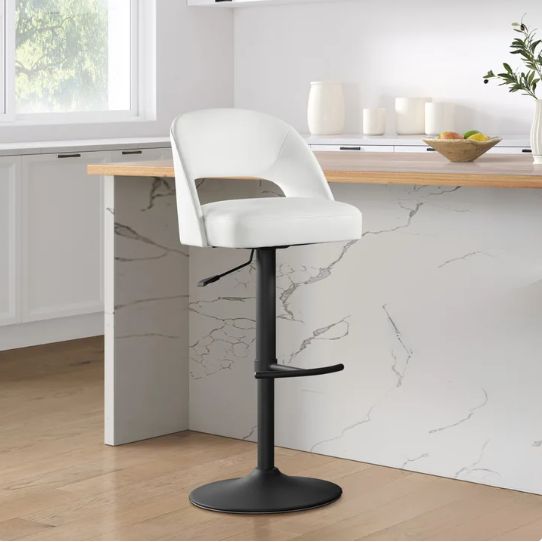 BRIGHTPORT ADJ BARSTOOL WHITE