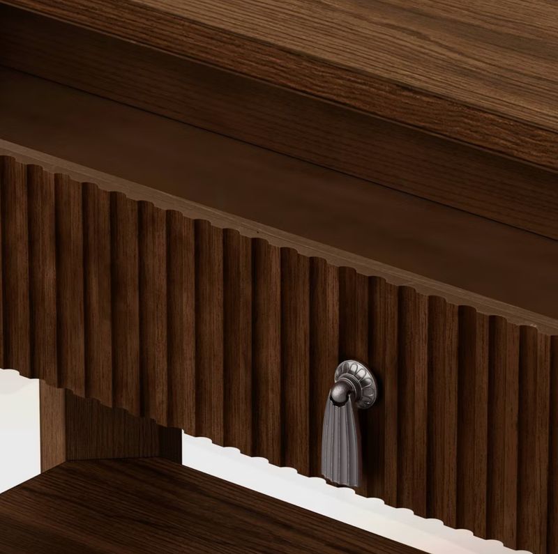 46" laguna nigel fluted wooden console table (brown)