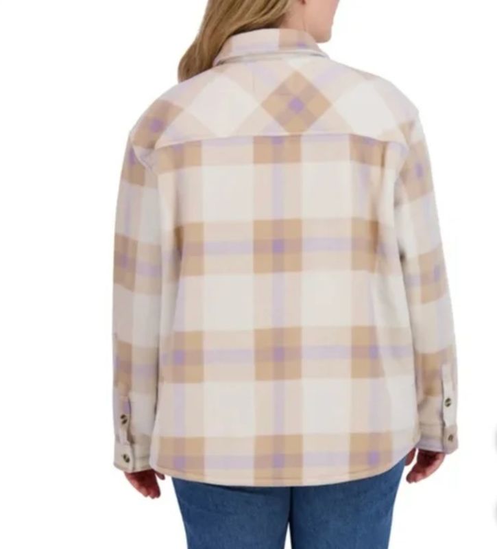Sage lavender and beige teddy fleece lined jacket