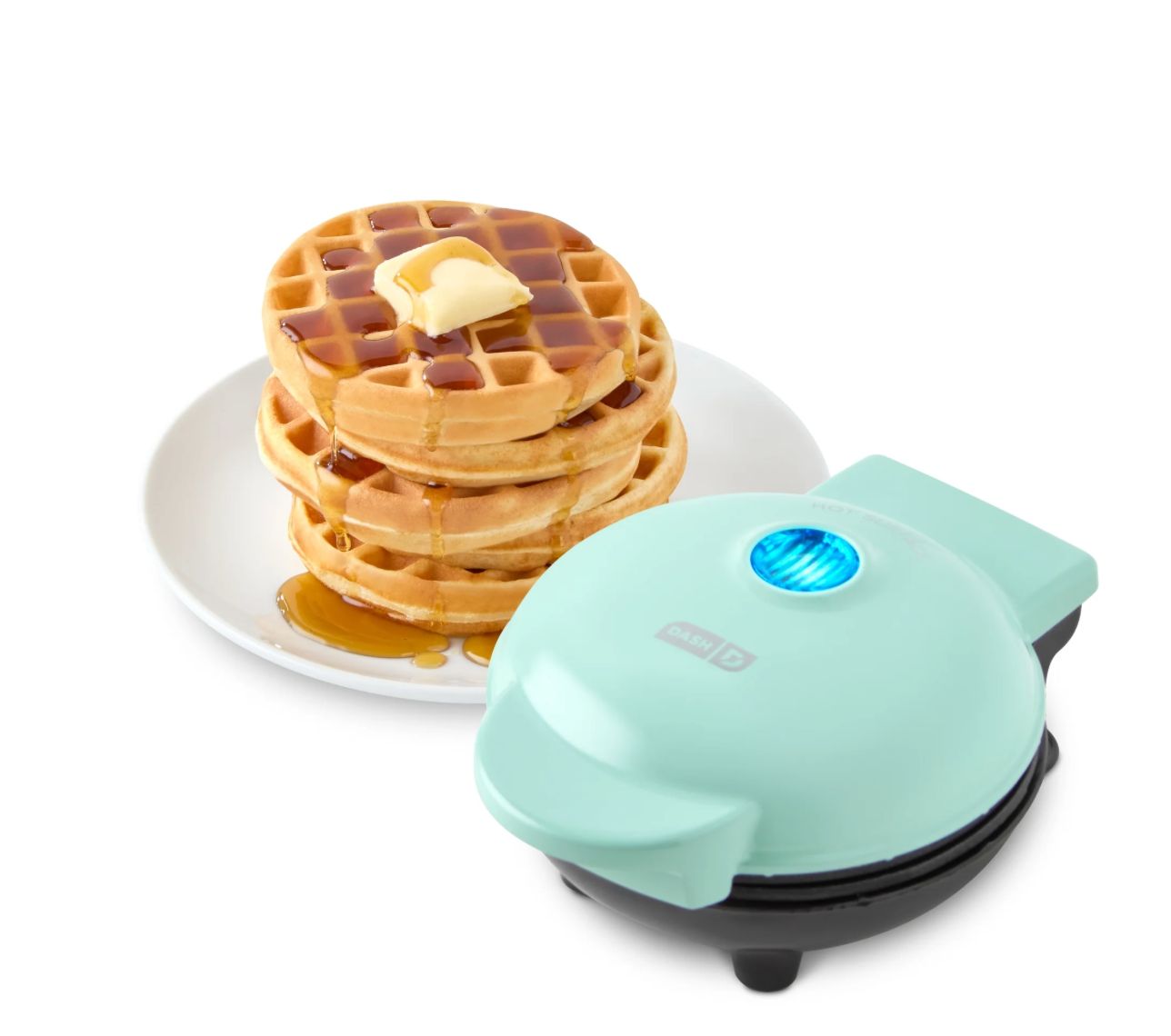 Dash mini maker waffle-aqua