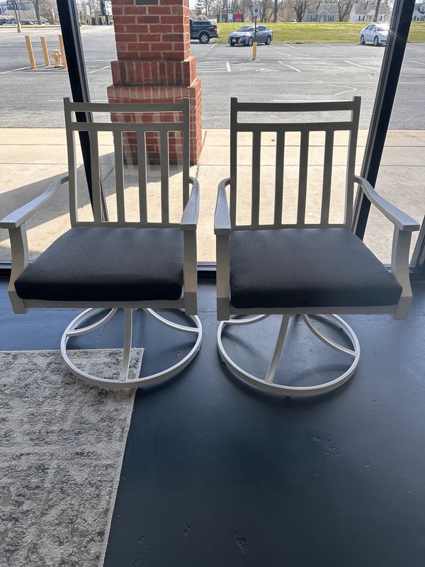 2pc Fairmont Metal Rocking Outdoor Patio Dining Chairs Swivel Chairs Charcoal - Threshold