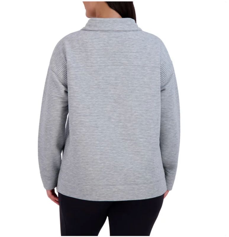 ladies' ottoman half-zip gray sweatshirt