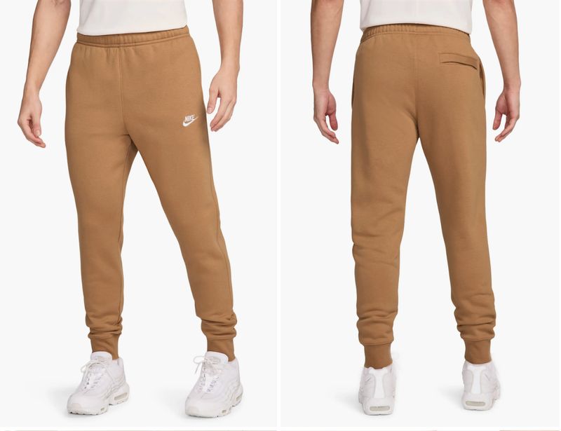 Mens nike club fleece Jogger tan small