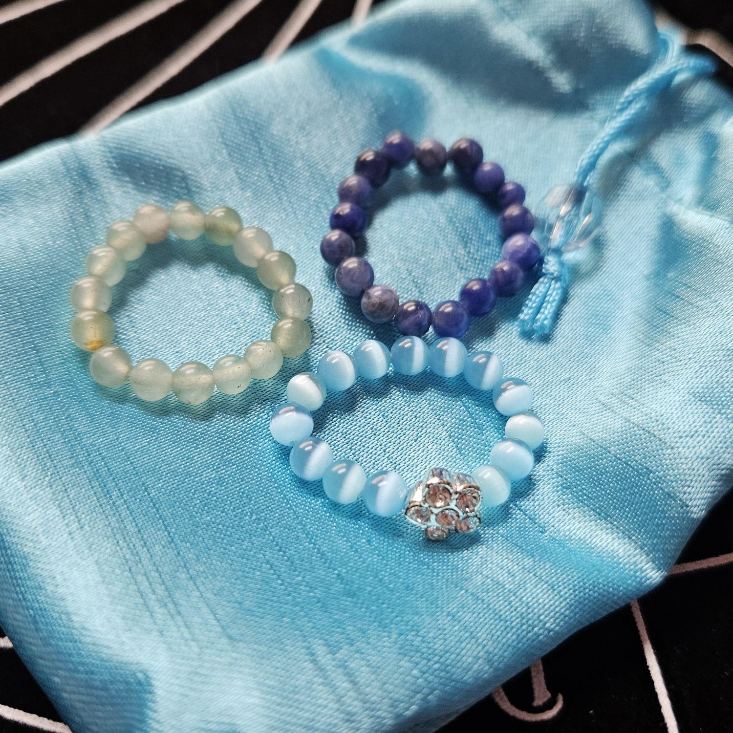 Vintage Beaded Ring Trio