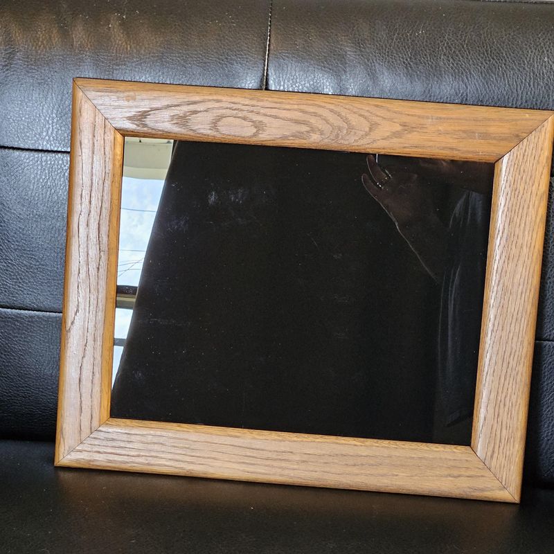 Large Black Scry Mirror Wood Frame Divination Tool for Witchcraft, Seance, Spirit Communication, Meditation and Rituals. Witchy gift
