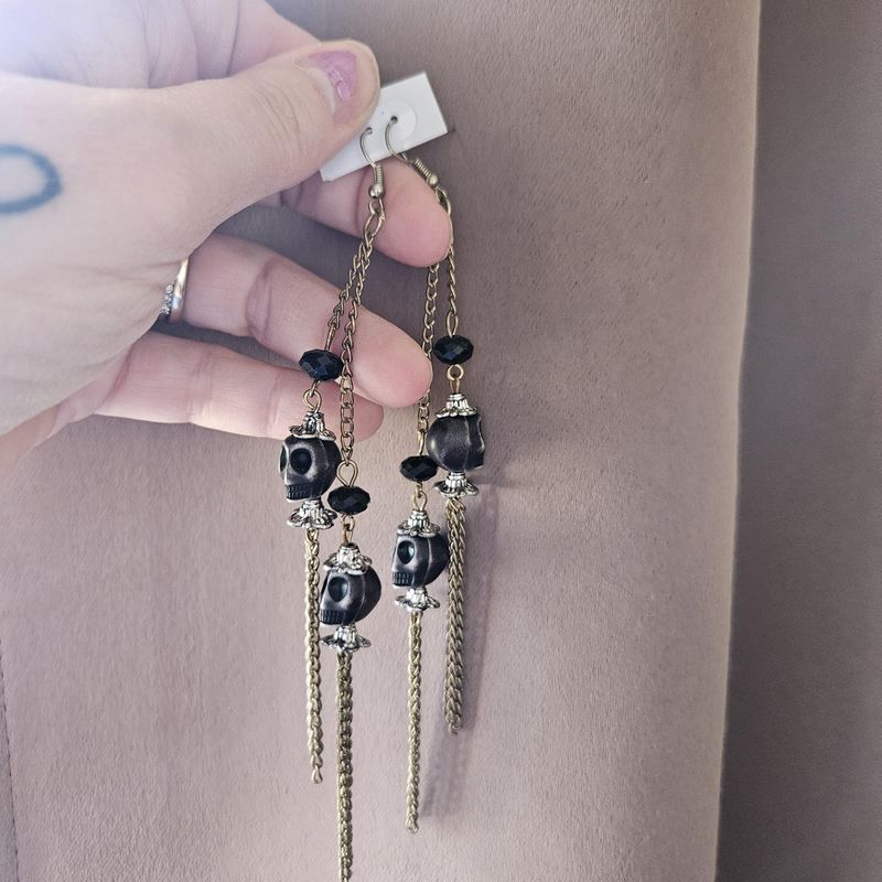 Ancestral Veil Skull Dangle Earrings – Protection &amp; Connection