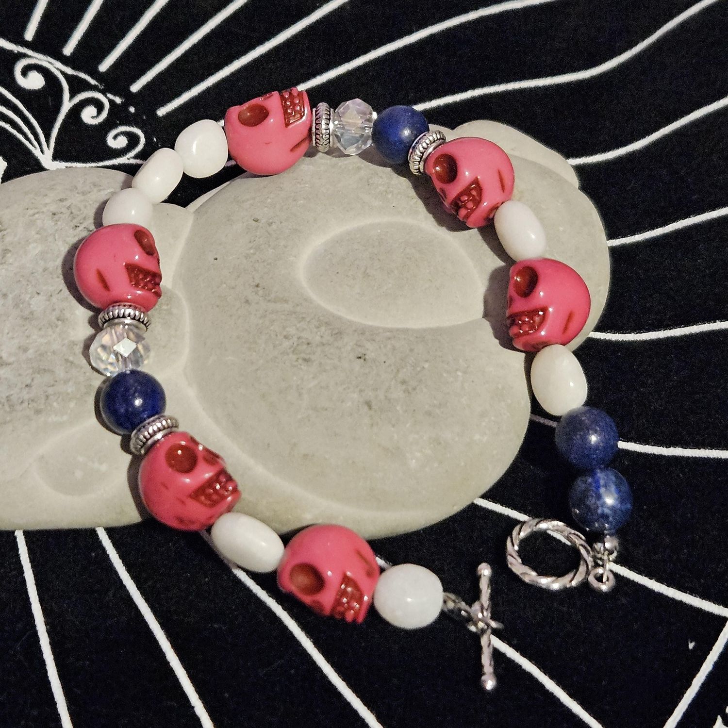 Skull Bracelet Talisman for Spirit Communication, Aura Cleanse, Emotional Baggage Rescue
