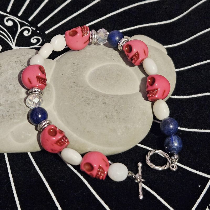 Skull Bracelet Talisman for Spirit Communication, Aura Cleanse, Emotional Baggage Rescue